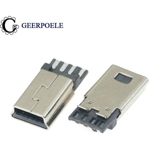 20 pcs/lot Front 5P Behind 4P 4P 30V 1.5A MINI USB Connectors Male Jack Tail Plug Electric Terminals