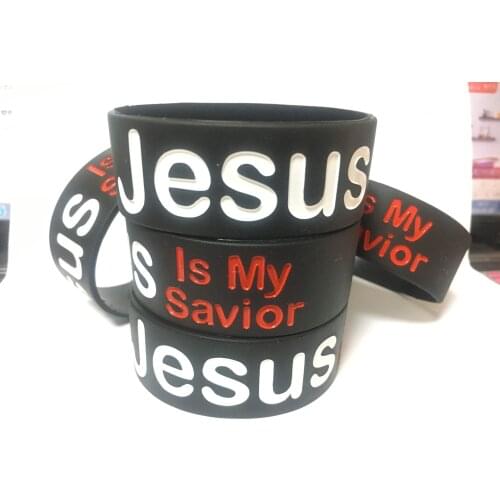 200PCS/LOTS Fashion Jesus Is My Savior Letter Transparent Charm Bracelets For Women & Men Christian Bangle Best For Gifts