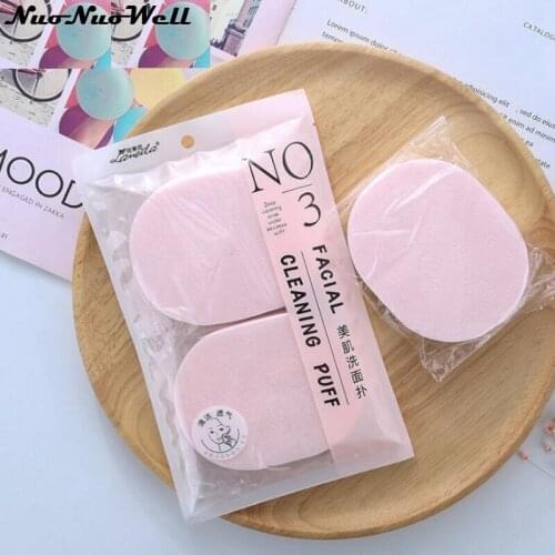 50 sets Pink Natural Wood Fiber Facial Puff Face Cleanse Washing Sponge Exfoliator Cleansing Sponge Beauty Makeup Tools