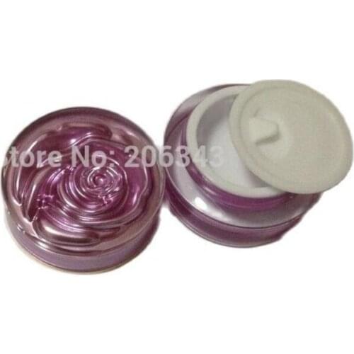 5G PURPLE cream bottle,cosmetic container,,cream jar with flower lid Cosmetic Jar,Cosmetic Packaging