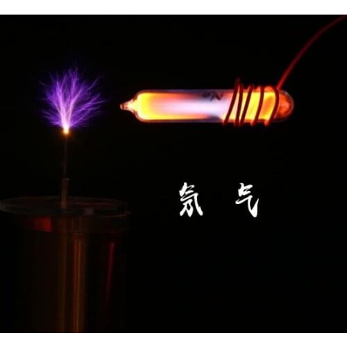 6cm/bottle PLL sstc Tesla coin airproof Inert gases toy Kr Ar He Ne Xe multicolor below electric arc kids science education toy
