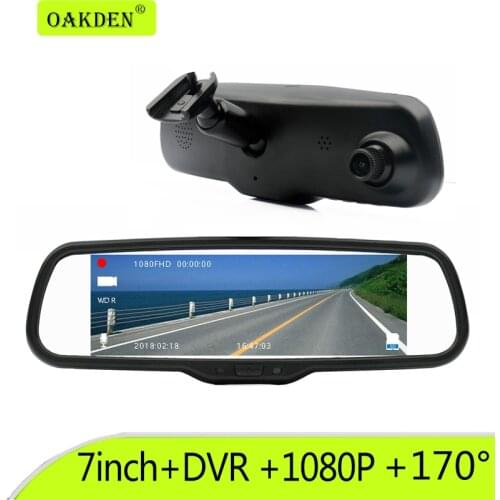 7 Inch IPS LCD Screen 1080P Special Car DVR Bracket Rear View Mirror Monitor Dual Camera Digital Video Recorder Front and Rear
