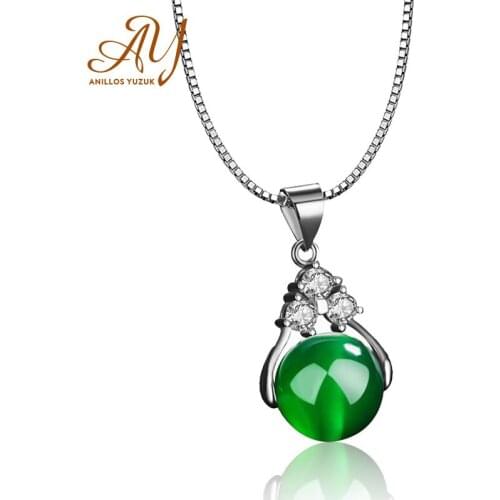 Anillos Yuzuk Vintage Green Stone Stone Necklaces Pendant For Women Oval Design Simple Style Womens Engagement Party Jewelry