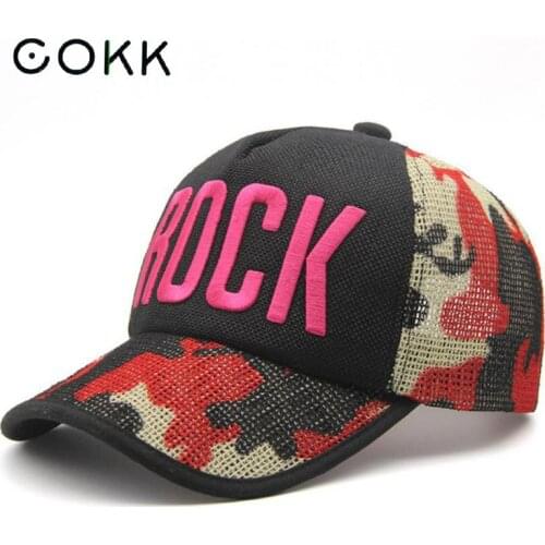 COKK Baseball Caps Men Women Embroidery Camouflage Snapback Female Hip Hop Hat Summer Breathable Mesh Sun Gorras Unisex Bone
