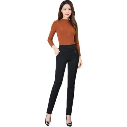 High Waist Elasticity Mom Casual Pants Women Spring Winter New Elastic Pants Female Middle-aged Large Size 6XL Straight Trousers