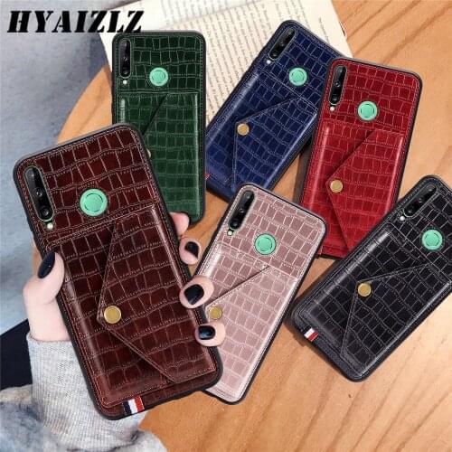 Crocodile Pattern Leather Case for Huawei P40 Lite E Y7P Mate 30 Pro Honor 9C with Card Pocket Wallet Magnetic Phone Back Cover