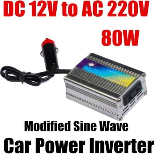 DC 12v to AC 220v USB charger modified sine wave car voltage transformer hot sale 80W car Power Inverter converter