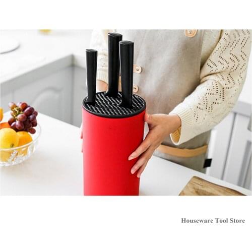 Kitchen Knife Holder Inserted Storage Tank Holder Chef Ceramic Knife Block Organizer Cutting Board Stand Kitchenware Accessories