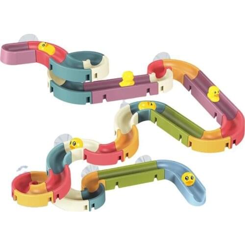 Bath Toys Baby Bathroom Duck DIY Track Bathtub Kids Play Water Games Tool Bathing Shower Wall Suction Set Bath Toy for Children