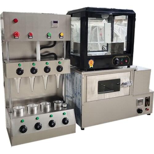 Pizza Cone Forming Maker Machine Commercial Rotary Oven with Display Case
