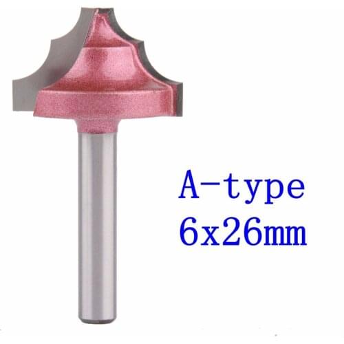 1pcs A-6*26mm(Shank*Blade Width)3D Lace Woodworking CNC Engraving Machine Milling Knife,Wood Cutter Router Bit Knives