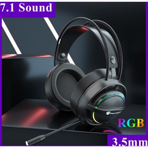 Gaming Headset with microphone RGB Headphones 3.5mm Wired earphones with led lights earbuds for PC Laptop PS4 Xbox One Computer