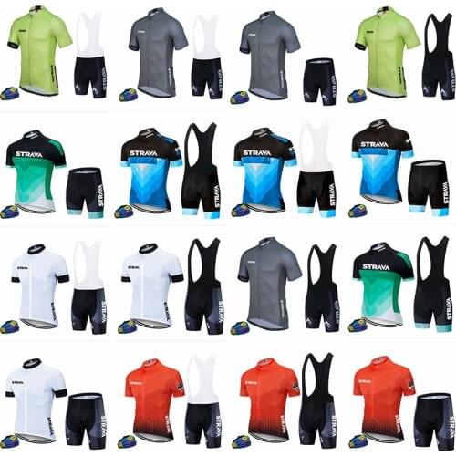 STRAVA Custom Professional Design Cycling Uniform Set, Sublimation Custom Short Sleeve Cycling Jersey Sets Cycling Wear Suit
