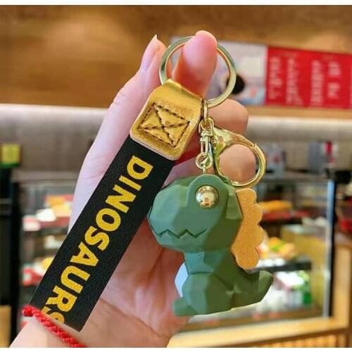 Geometric Nordic Dinosaur Keychain Simple Personality High Quality Cute Ins Car Pendant Creative Couple Schoolbag Ornaments