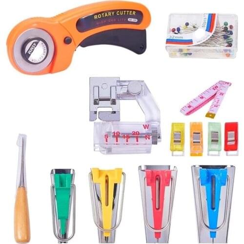 TOP Quality Sewing Accessories Bias Tape Makers - 5 Size 6mm 9mm 12mm 18mm 25mm Bias Binding Tape Maker