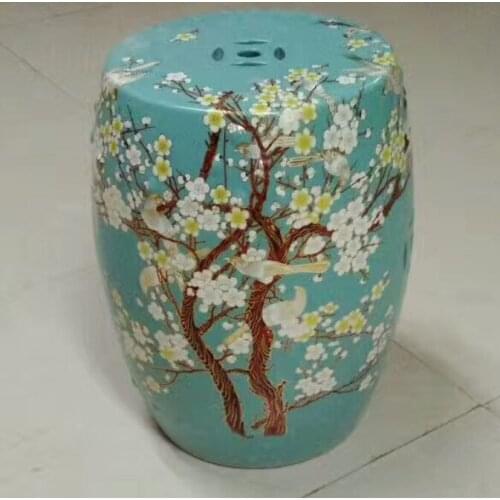Painting of flowers and ceramic stool Household style joker ceramic porcelain drum stool