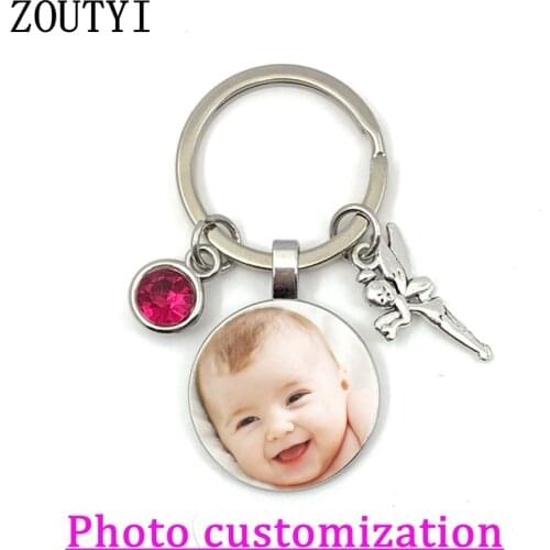 Custom photo pendant with custom keychain photo, gift for baby boy, mom, dad, grandma, lover and family