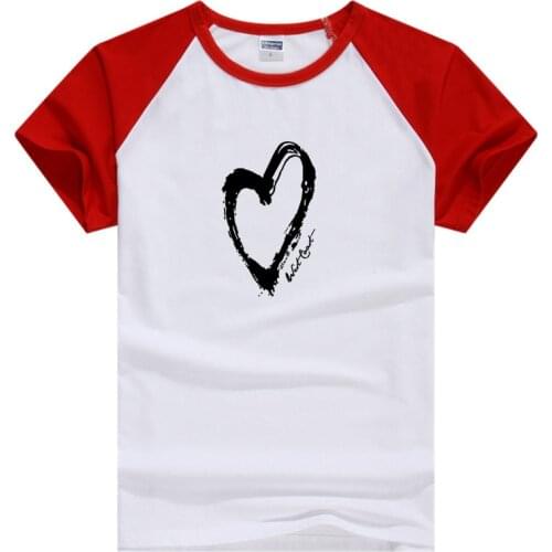 Summer Family Matching Short T Shirt Mommy And Girl Son Print Love Heart Mama Boys Clothes Fashion Parent-Child Outfit