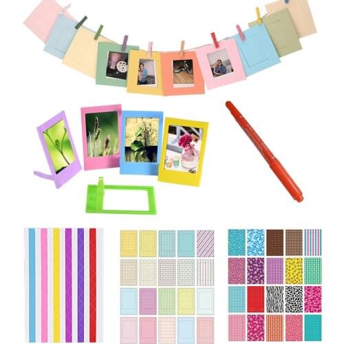 Marker Pen + Color Stickers + Photo Frames For Fujifilm Instax Mini 8 7s 9 25 50 70 90 Kitty Instant Camera SP-1 & Films Paper