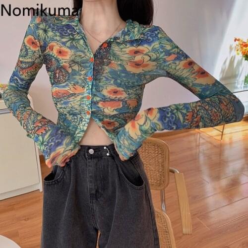 Женские рубашки с принтом Nomikuma China At AliExpress