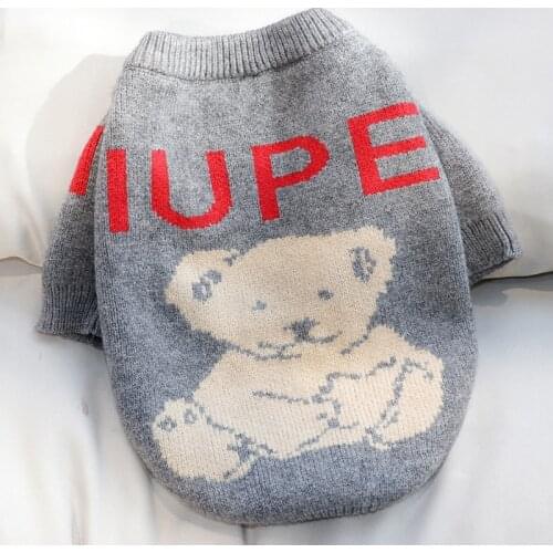 New Autumn and Winter Pet Sweater Poodle Warm Clothes Puppy Pullover Cartoon Bear Dog Clothes XS-XL