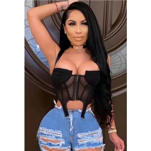 New Arrival Women Summer Style Sexy Mesh White Black Camis Tops 2021 Celebrity Designer Fashion High Street Top