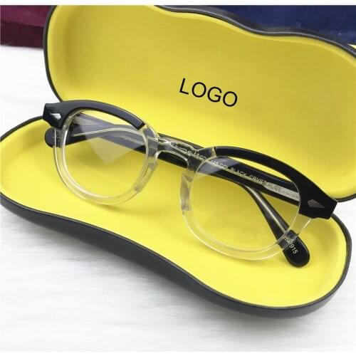 Top Quality Acetate Optical Glasses Frame Men Women Johnny Depp Eyeglasses Retro Brand Design with box 313