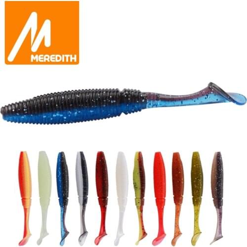 MEREDITH 10pcs Absolut Minnow 80mm 3.7g Fishing Baits Paddle Tail Lure Wobbler Fishing Lures Artificial Fishing Soft Worm
