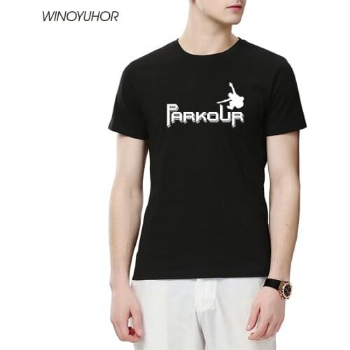 Parkour Print Mens T-shirts Summer Casual Streetwear Hip Hop Fitness T Shirt Homme Cotton Fashion Brand Clothing Jumper Tops