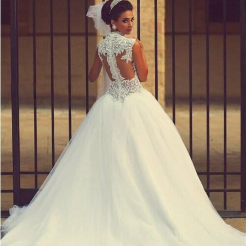 Sexy Church Wedding Dresses V Neck custom made Glitter Sequins Beadings Bridal Wedding Gown Plus Size Ruffles 2021