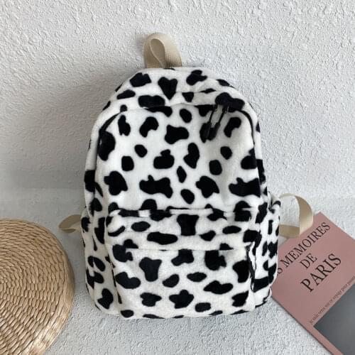 Cow Pattern Casual Large-capacity Backpack Lady Elegant Design Backpacks Women Simple Travel School Bag Canvas Backpack Men