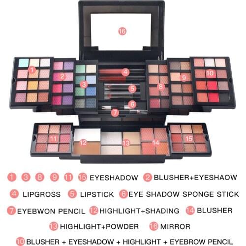 Professional Fashion Make-Up Kit Eye Shadow Palette Set Natural Matte Eyeshadows Set With Brushes Beauty Gift Box