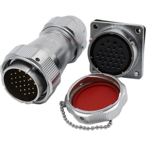 WY40 TE+Z Industrial Power Solar LED Lighting Panel Waterproof Bulkhead Connector 5 9 15 26 31 Pin Circular Aviation Socket Plug