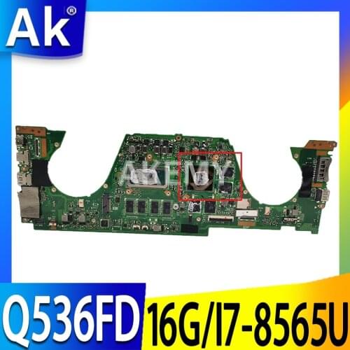 Q536FD Laptop mainboard For Asus Q536FN Q536FDX UX562F UX562FD REV2.0 mainboard W/ 16G-RAM I7-8565U (V2G)