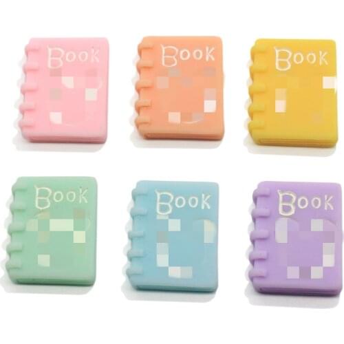 Colorful Pastel Diary Book Cabochons Flatback Books Resin Charms DIY Fashion Jewelry Accessories