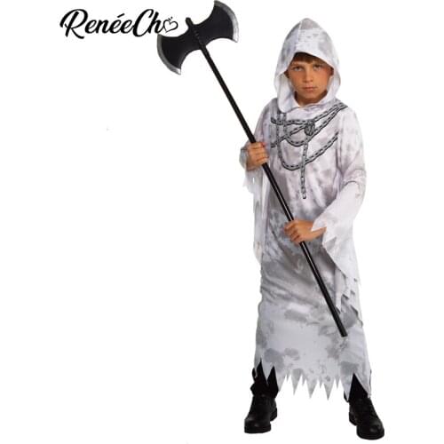 Reneecho Halloween Costume For Kids Child Ghost Costume Boys Vampire Cosplay Carnival Party Wear