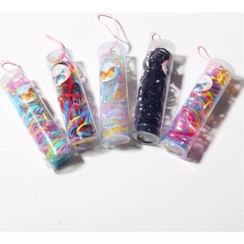 70-80 pcs/lot Random Fashion Mixed Colors Small Circle Hair Accessories for girls Natural Strong Elastic Rubber Bands