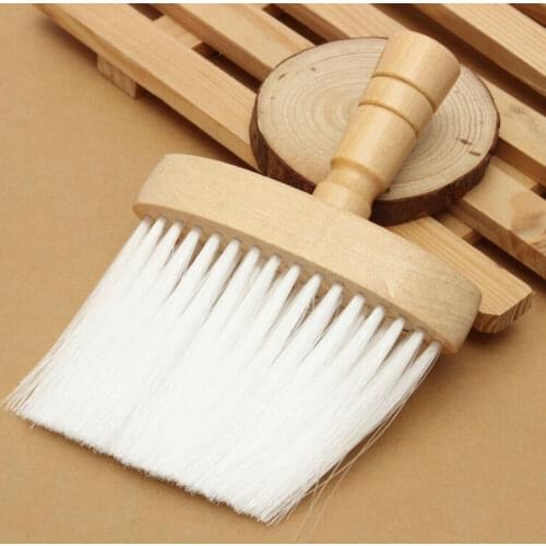 Wooden handle cleaning brush, hairdressers neck and face cleaning brush, sweeping brush, suitable for home use and barber shop
