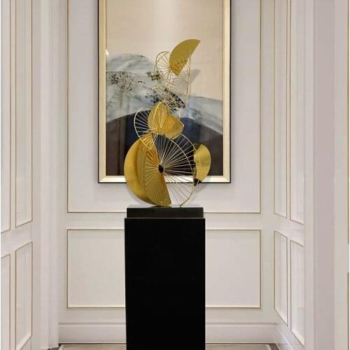 Living room TV cabinet model room home soft decoration hotel lobby modern simple and creative metal ornaments