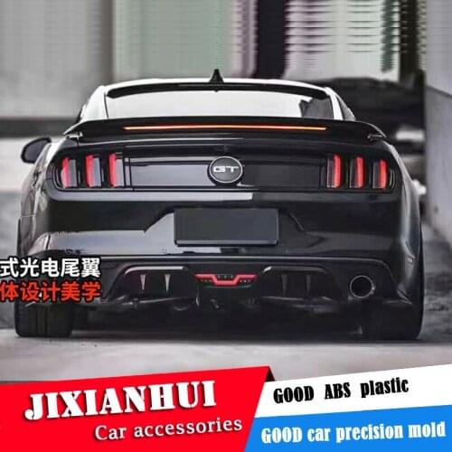 For Mustang Spoiler 2015-2018 Ford Mustang Spoiler GT led light ABS plastic Material Car Rear Wing Color Rear Spoiler