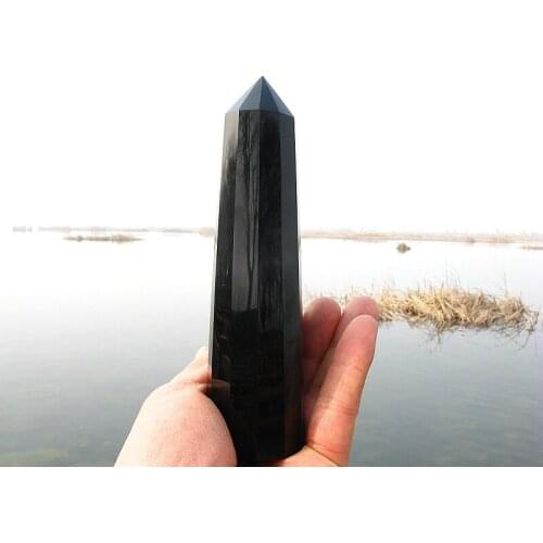 Super Power 330g 12 sided large Natural obsidian Quartz Crystal 12 Wand Healing