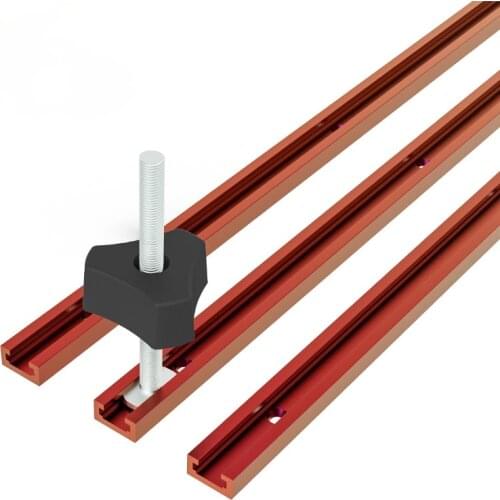Aluminium Alloy Type 19 T Track T-slot Slide Red Chute Miter Woodworking Saw/Router Linear Guide Table Tools and Accessories
