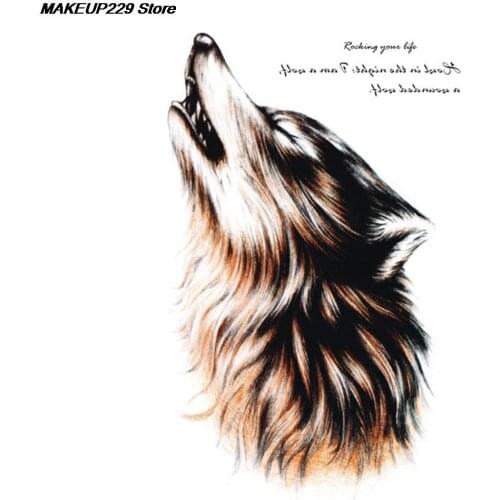 Waterproof Temporary Tattoo Sticker wolf moon Fake Tatto Flash Tatoo Hand Arm middle size art Tattoos for boy Women Men