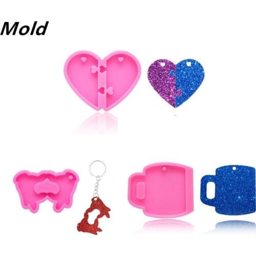 1 Pc Heart Posture Pendant Keychain Resin Casting Mold Hand Heart I Love You Valentines Day Pendant Epoxy Resin Mold Tools