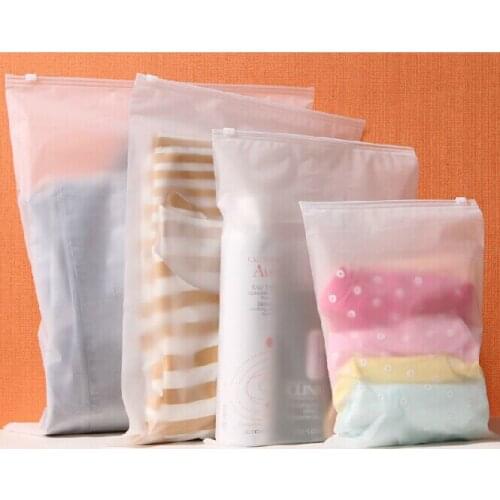 10 Pcs/lot translucent pull edge travel pouch Luggage storage bag clothing bags sealing bag underwear shoes sorting bags