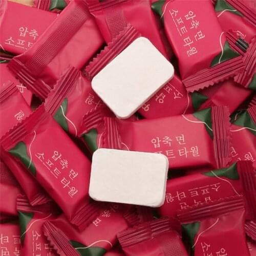 20PCS Disposable Portable Travel Towel Compressed Cotton Face Towel Tablet Mini Wet Wipes Damp Napkin Gusset Candy Towel Tissue