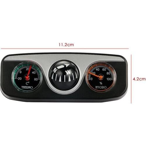 3in1 Guide Ball Car Boat Vehicles Auto Navigation Compass Hygrometer Car Thermometer Accessories Interior T3O5