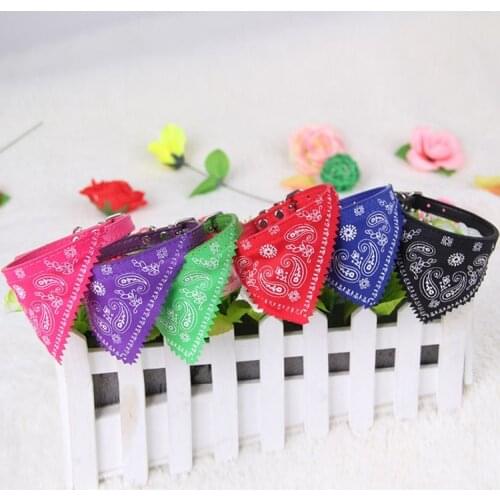 300 pcs/lot Adjustable Pet Dog Puppy Cat Triangle Neck Scarf Bandana PU Collar Neckerchief