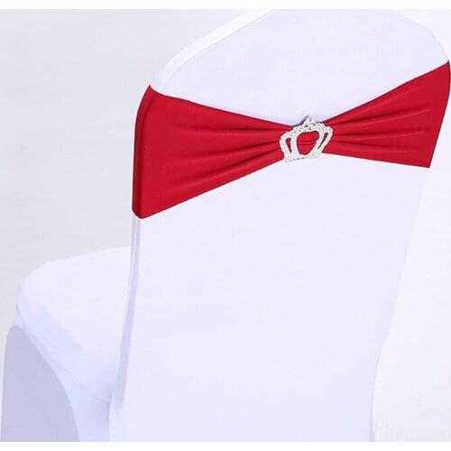 5pcs Spandex Heart Stretch Wedding Chair Cover Sashes Bow Band Party Banquet Decor