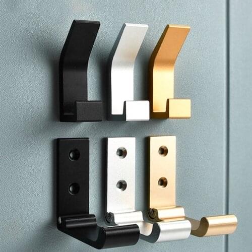 5pcs/set Punch or Punch-free Space Aluminum Kitchen Wall Hooks Creative Bathroom Bath Ball Hook Home Folding Coat Hanger Storage